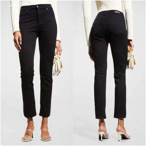 AG Adriano Goldschmeid Mari High-Rise Slim Straight Jeans in Opulent Black